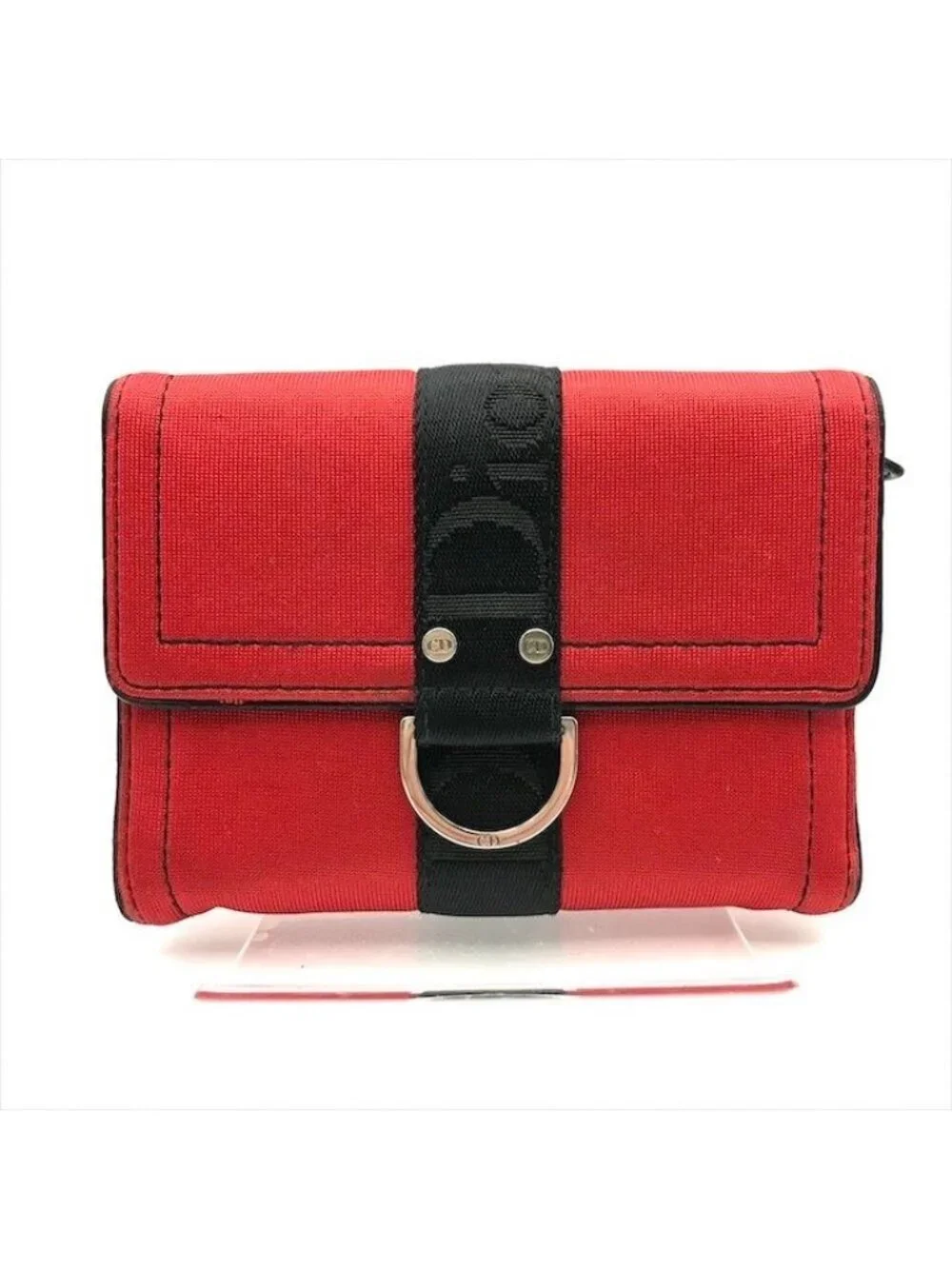 Dior Hardcore Trifold Canvas Leather Compact Wallet